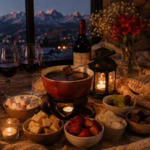 Fondue romântico no friozinho chileno